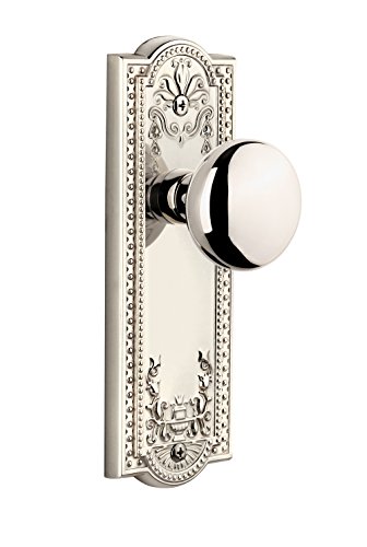 【中古】【未使用・未開封品】Grandeur Parthenonプレートwith Fifth Avenueノブ、プライバシー???2.375インチ、ポリッシュニッケル