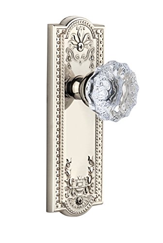 【中古】【未使用・未開封品】Grandeur Parthenonプレートwith Fontainebleauノブ、プライバシー???2.375インチ、ポリッシュニッケル