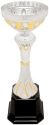 【中古】【未当て嵌める・未開封品】Decade Awards優勝杯賞、しろがね色、ゴールド - メタルカップコーポレートアワード- 高さ9.75in - お願いごとに応じて目じるし一皿