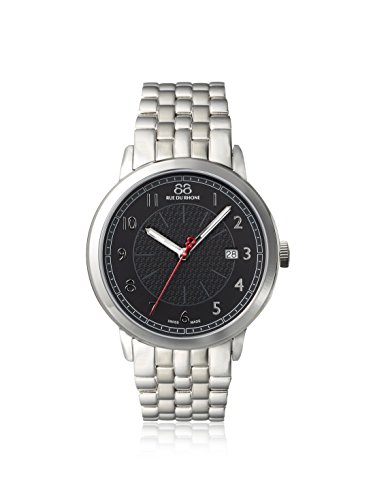 【中古】【未当て嵌める・未開封品】88 Rue du Rhone メンズ 87WA120037 しろがね色/黒いこと ステンレス鋼スチール写真 ウオッチ
