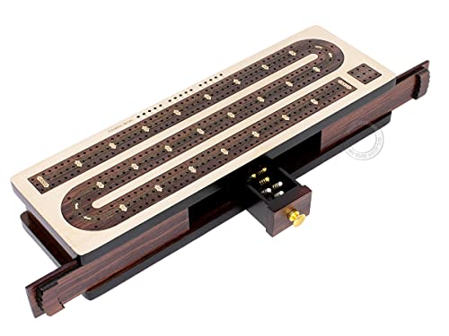 【中古】【未使用・未開封品】House of Cribbage - Continuous Cribbage Board / Box inlaid Rosewood 3 Tracks on Maple Board 12\