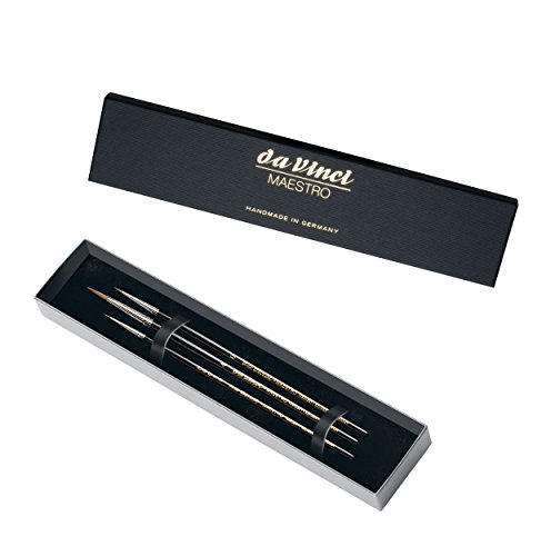 【中古】【未使用・未開封品】Da Vinci Maestro Kolinsky Series 10 Red Sable Round Paint Brush Set in Elegant Black Gift Box, 5/0/4/0｜AJIMURA-SHOP 26,842円