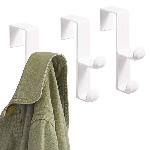 【中古】【未当て嵌める・未開封品】(Double Hook Set of 3, White) - InterDesign Over Door Double Hook (Pack of 3), White
