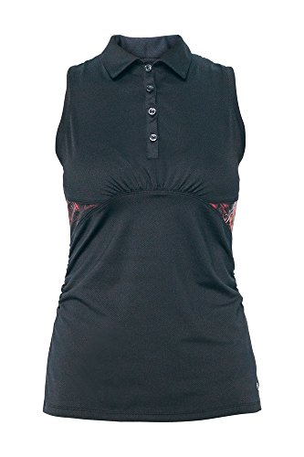 【中古】【未使用・未開封品】(Medium, Black/Print 2) - Lija Womens Focus Polo