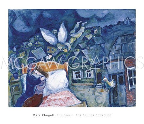 【中古】【未使用・未開封品】The Dream , 1939?by Marc Chagall、アートプリントポスター24?" x 28?"｜AJIMURA-SHOP