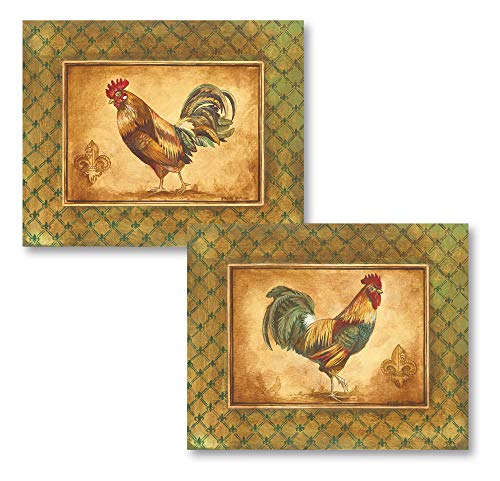 【中古】【未使用・未開封品】2?Fleur de Lis国素朴なRooster Set ; 2つ10?x 8プリントポスター 875,000円