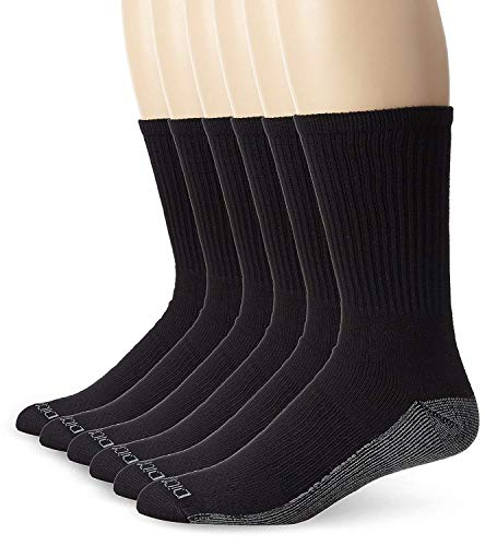 【中古】【未使用・未開封品】Dickies メンズ Dri-Tech Comfort Crew 6足入りソックス(ソックスサイズ:13-15、靴のサイズ12W-15、ブラック/グレー)