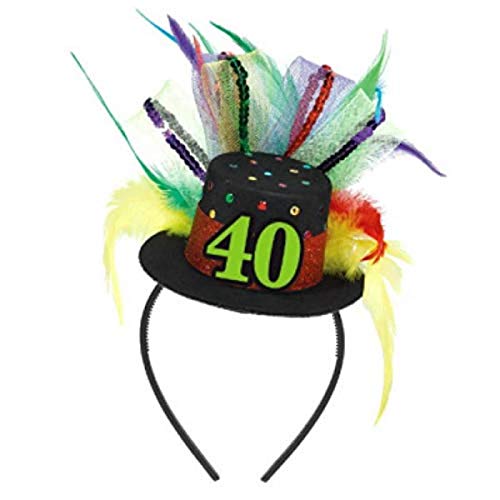 【中古】【未当て嵌める・未開封品】[Amscan]Amscan Elegant 40th Birthday Fascinator, Black/Multicolored, 12 x 9 3/4 395423 [並行輸入品] 靴-その他
