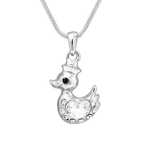 【中古】【未使用・未開封品】SpinningdaisyシルバーメッキクリスタルDuckネックレス