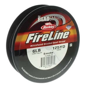 【中古】【未使用・未開封品】Beadsmith Fireline 編組ビーズ糸 6ポンド 125ヤード スモークグレー