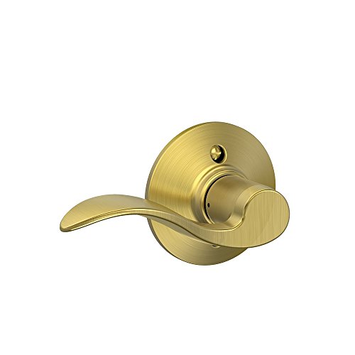 【中古】【未使用・未開封品】Schlage アクセントレバー 回転しないロック サテン真鍮 - 左利き - F170 ACC 608 LH