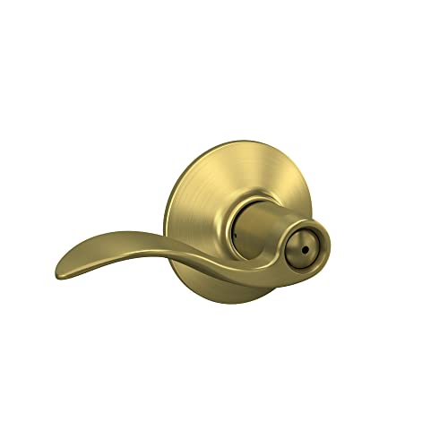 【中古】【未使用・未開封品】Schlage F40 ACC 608 アクセントレバー ベッド&バスロック サテン真鍮 2.7 x 5.2 x 2.8|AJIMURA-SHOP