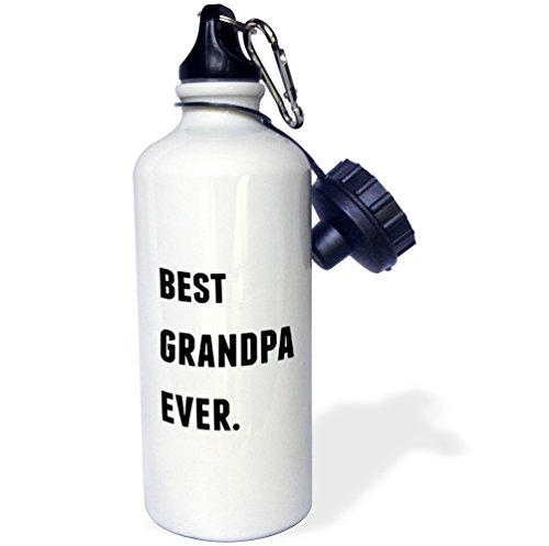 【中古】【未使用・未開封品】3dRose wb_213347_1 Best Grandpa Ever、白い背景に黒い文字、スポーツウォーターボトル、21オンス、マルチカラー|AJIMURA-SHOP
