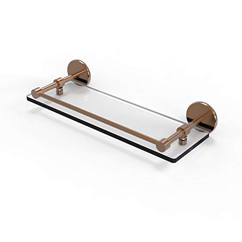 【中古】【未使用・未開封品】16 Inch Tempered Glass Shelf with Gallery Rail - P1000-1/16-GAL-BBR