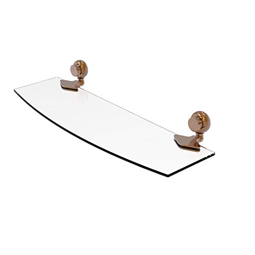 【中古】【未使用・未開封品】Allied Brass Venus Collection 18 Inch Twist Accents Glass Shelf, 18-Inch by 5-Inch, Brushed Bronze｜AJIMURA-SHOP