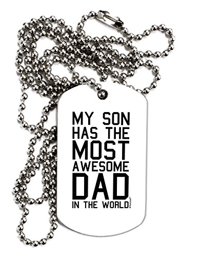 【中古】【未使用・未開封品】TooLoud息子has the most awesome Dad in the World大人用犬タグチェーンネックレス