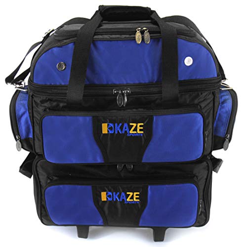 【中古】【未使用・未開封品】KAZE SPORTS 4ボール ダブルデッキ ボーリングローラー ブルー ブラック