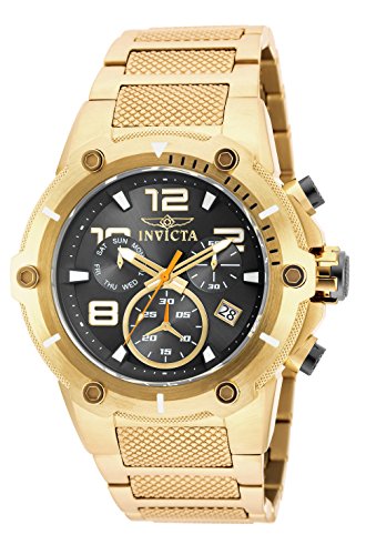 【中古】【未使用・未開封品】Invicta SpeedwayクロノグラフブラックダイヤルゴールドプレーテッドMens Watch 19530