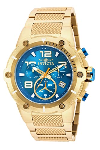 【中古】【未使用・未開封品】Invicta SpeedwayクロノグラフブルーダイヤルゴールドプレーテッドMens Watch 19532|AJIMURA-SHOP
