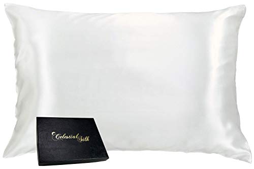 【中古】【未使用・未開封品】枕カバー シルク100% 髪に優しい ファスナー付き 高級 25匁 両面にマルベリーシルク シャルムーズシルク ギフト包装済み クイーン ホワイト COMI｜AJIMURA-SHOP