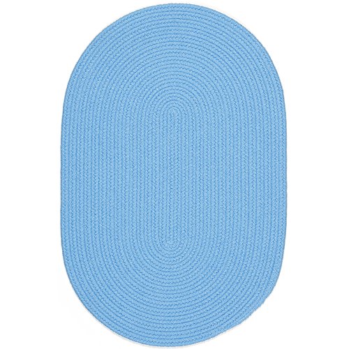 【中古】【未使用・未開封品】エリアラグ編みソリッドカラーソフト子供／子供部屋カーペット 5' X 8' Oval ブルー AA99748