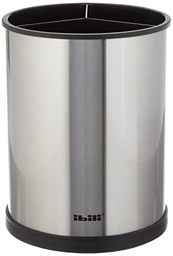 【中古】【未使用・未開封品】Ibili Prisma Stainless Steel/Plastic Rotating Utensil Holder, Silver/Black, 14 x 18 cm