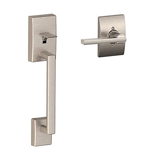 【中古】【未当て嵌める・未開封品】Schlage FE285 619 LAT CEN ローワーハーフハンドルセット、センチュリーインテリアトリム、繻子Ｎｉ
