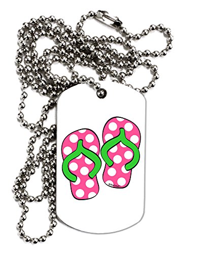 【中古】【未使用・未開封品】TooLoudかわいい水玉模様Flip Flops???ピンクとグリーン大人用犬タグチェーンネックレス|AJIMURA-SHOP