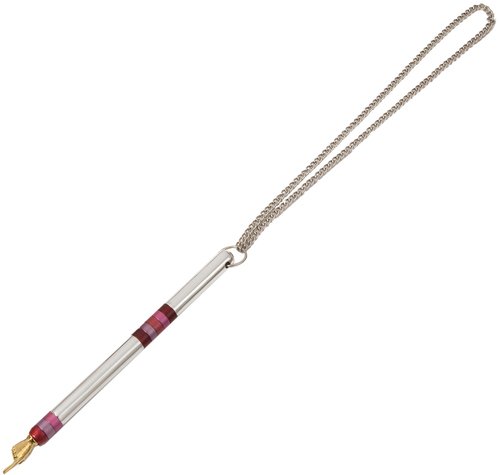 【中古】【未当て嵌める・未開封品】Yair Emanuel - Torah Pointer Yad 猶太人スクロール用 - アノード燻す軽銀 Tora 字突き 赤いこと縞模様 (TPB-3)