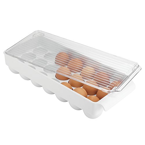 【中古】【未使用・未開封品】InterDesign 冷蔵庫用 卵入れ エッグ 収納 ホルダー 21個用 蓋付き Fridge Binz クリア 72931EJ｜AJIMURA-SHOP