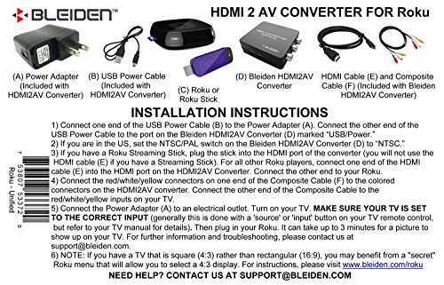 【中古】【未当て嵌める・未開封品】HDMI to 3rcaコンポジットAV変換器for Roku [ roku 2、roku 3、roku 4、roku Express、roku Ultra、roku Premiere、roku Premiere + and Rok