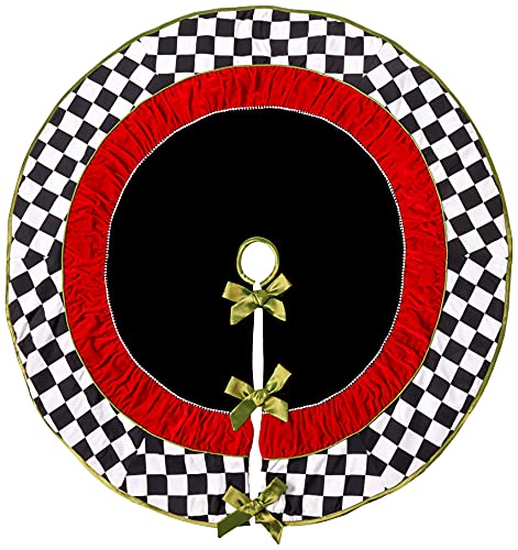 【中古】【未使用・未開封品】Black and White Chequered Fabric Christmas Holiday 130cm Tree Skirt Kurt Adler 23,567円