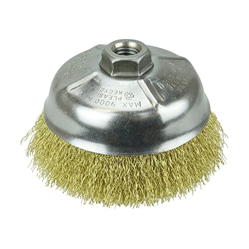【中古】【未使用・未開封品】Weiler 14606 Crimped Wire Cup Brush, 5, 0.14 Brass Fill, 5/8-11 UNC Nut by Weiler｜AJIMURA-SHOP