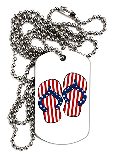 【中古】【未当て嵌める・未開封品】TooLoud Stars and Stripes Flip Flops成年者用犬タグチェーンネックレス