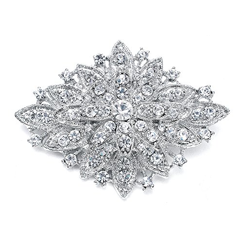 【中古】【未使用・未開封品】Mariell Vintage Wedding Crystal Bridal Brooch Pin - Stunning Art Deco Fashion - Platinum Plated 10,250円