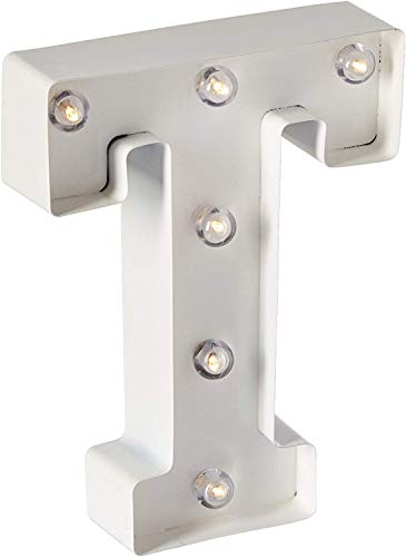 【中古】【未使用・未開封品】Darice Metal Letter T Marquee Light Up, White by Darice