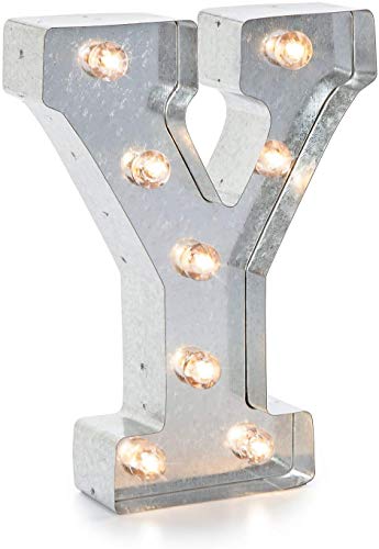【中古】【未使用・未開封品】Darice Silver Metal Marquee Letter 9.875-Y by Darice