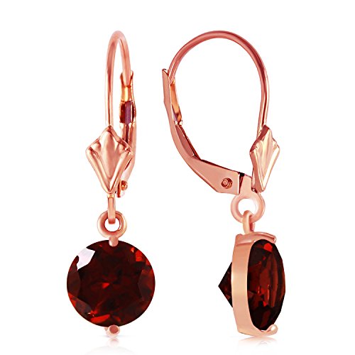 【中古】【未使用・未開封品】K14 Rose Gold Garnet Dangle Earrings