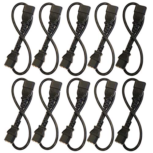 【中古】【未使用・未開封品】IEC 320 NEMA C13 C14 10A 18AWG AC電源コード PDU-CPUケーブル 2フィート 10個パック