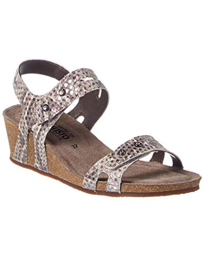 【中古】【未当て嵌める・未開封品】Mephisto Womens Minoa Wedge Sandal Light Grey Mimosa Size 10