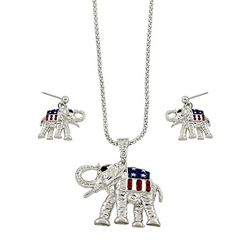 【中古】【未使用・未開封品】falari Republican ElephantまたはDemocratic Donkeyネックレスイヤリングセット|AJIMURA-SHOP