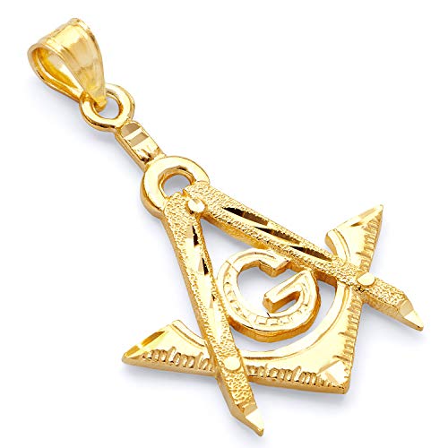 【中古】【未使用・未開封品】14K リアルイエローゴールド フリーメイソン チャームペンダント