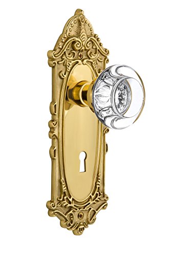 【中古】【未使用・未開封品】Nostalgic Warehouse Victorianプレートwith Keyholeラウンドクリアクリスタルガラスノブ Mortise 703695 1