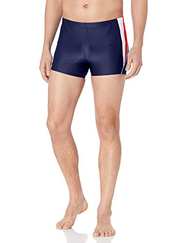 【中古】【未当て嵌める・未開封品】SpeedoメンズPowerFLEX Eco 相応うネス スプライス 四角い レッグ 海水着 M 青色 スポーツ・アウトドア-水泳