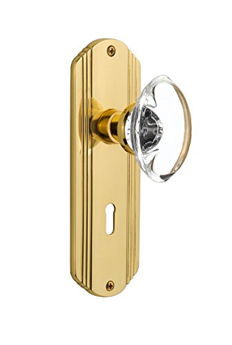 【中古】【未使用・未開封品】Nostalgic Warehouse Decoプレートwith Keyhole楕円形クリアクリスタルガラスノブ Privacy - 2.375" 705776 1|AJIMURA-SHOP
