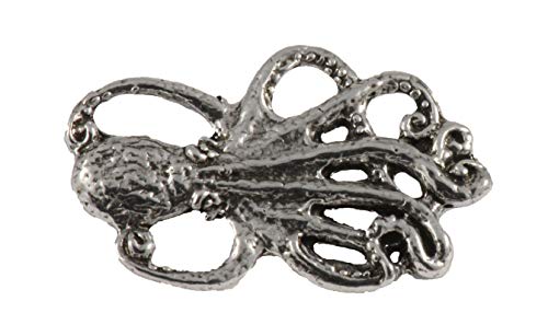 【中古】【未使用・未開封品】Creative Pewter Designs ピューター タコ ラペル ピン ブローチ アンティーク仕上げ A154 襟に付ける飾りピン