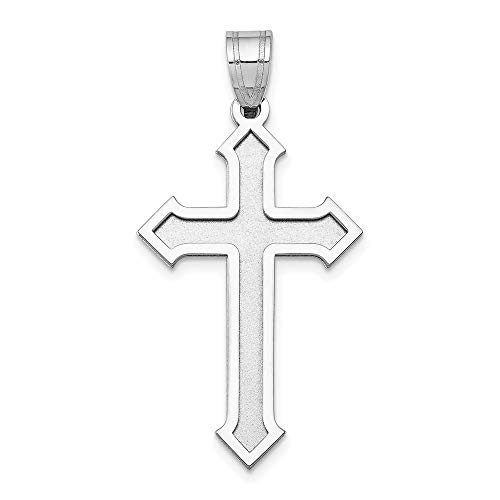 【中古】【未当て嵌める・未開封品】14K 白いことゴールド 光輝完成 繻子完成 パッションクロスペンダント