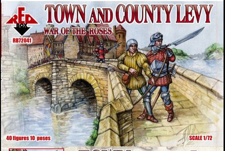 【中古】【未使用・未開封品】PLASTIC MODEL FIGURES War of the Roses 2. Town and County Levy 40 FIGURES IN 10 POSES 1/72 RED BOX 72041