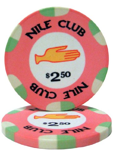 【中古】【未使用・未開封品】((dollars)2.50) - Brybelly Nile Club Casino Grade Ceramic 10-gramme Poker Chip - Pack of 50