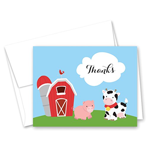 【中古】【未使用・未開封品】50 Cnt Fun Farm Animals Baby Thank You Cards|AJIMURA-SHOP